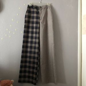Two tone/pattern plaid trousers
